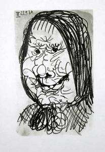 Abstract FACE Pablo Picasso Drawing LtdEd RARE ART SALE  