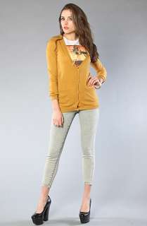 Obey The Ivy League Cardigan in Amber Gold  Karmaloop   Global 