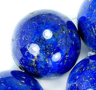 22mm Natural Indigo Lapis Lazuli Round Beads 9pcs  