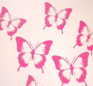 PINK Butterflies Removable Wall / Car Stickers Nursery Art  