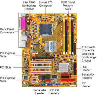 Asus P5B Motherboard   Intel Socket 775, ATX, Audio, PCI Express 