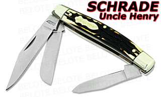 Schrade Uncle Henry Rancher 3 Blade Staglon Knife 834UH  