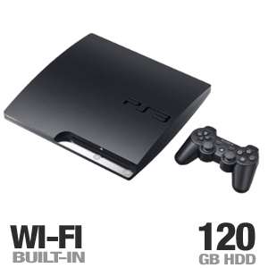 Sony 98022 PlayStation 3 Slim Console   120GB, Wireless Controller at 