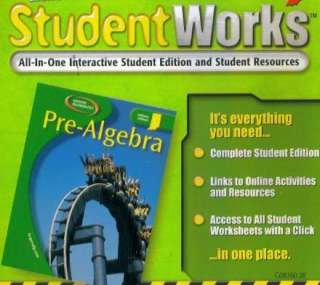 Glencoe Mathematics Pre Algebra StudentWorks PC MAC CD  