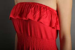NEW Boho Chic Ruffle Strapless Summer Maxi Long Dress  