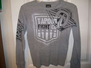 Tapout Long Sleeve Gray Thermal Shirt Boy Size 8 NWT  