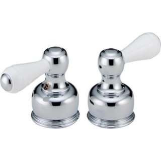   of Traditional Lever Handles in Chrome and White for 2 Handle Faucets