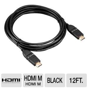 PowerUp G54 40767 Rotating HDMI Cable   12ft, Male to Male, Black at 