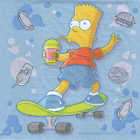 Servietten, Bart Simpson beim Skaten,Sims K56​5