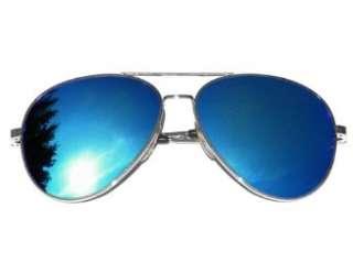 Tedd Haze Pilotenbrille Silber Blau Style mit Brillen Beutel  