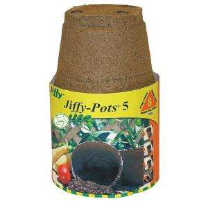 Jiffy 5 in. Transplant Peat Pots (8 Pack) 5082 