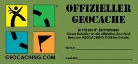 Geocaching Geocache Aufkleber   44x95mm gruen   3 Stück  