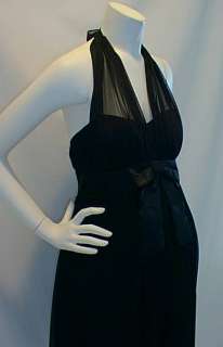 new black halter cocktail satin bow maternity dress size large