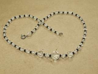 Vintage Art Deco CZECH Faceted Glass Necklace *  