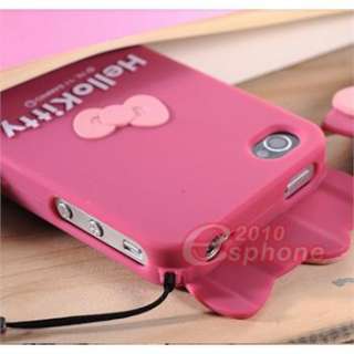 Rose Hello Kitty Full Body Hard Case Cover Skin for iPhone 4 4S + Free 