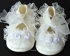 Ivory toddler baby girl shoes lace flower Size US 1 qs06XS