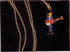 Beatles GEORGE HARRISON Cartoon Pin With Guitar NECKLACE