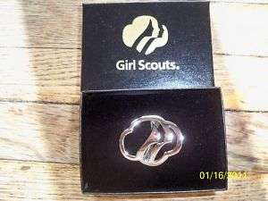 NIB Girl Scout Leader Adult Scarf Slide Silver Colored  