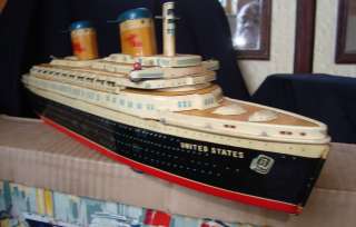 Old Vintage Battery Operated Big Size Ship with Box from Japan 1950 
