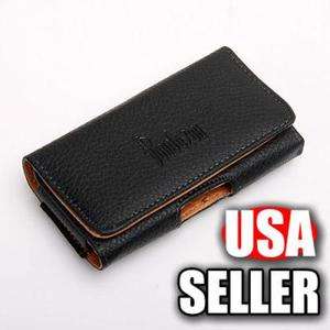 BLACK BELT CLIP PU LEATHER CASE POUCH COVER HOLSTER FOR iPhone 4 4G 4S 