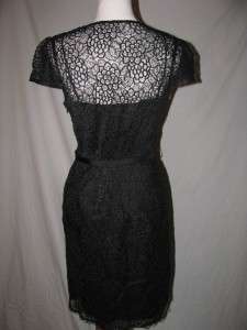 New Milly Emile Lace Wrap Dress Black 4  