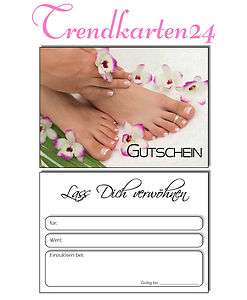 50 GUTSCHEINE Flower Fußpflege Pediküre Kosmetikstudio Nagelstudio 