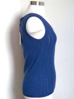 Pointelle knit shell in Prussian Blue   Medium