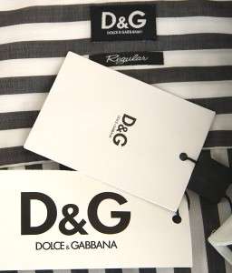 NEW DOLCE & GABBANA D&G STRIPE COTTON DRESS SHIRT 48/S  