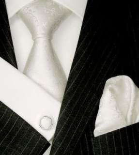 Lorenzo Cana Hochzeitskrawatte   SET   weiße Krawatte mit 