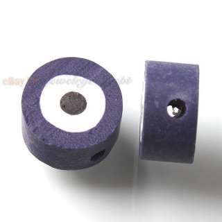  Deep Purple Evil Eye FIMO Polymer Clay Bead Free P&P 10x10x5mm  