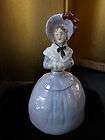 vintage blue luster victorian lady porcelain perfume bottle germany 