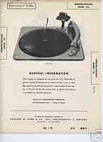 Webster Chicago 133 Record Player Photofact Tech Docs  