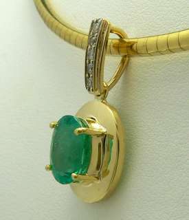 40cts Dreamy Colombian Emerald Gold & Diamond Pendant 14k  