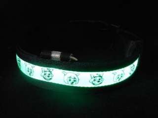 LED Pet Dog Safety Collar Changeable Flashing Light Size S M L XL 