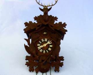   Schatz 8 Day Cuckoo Clock W. Deer Head Bird & Rabbit Works Restored