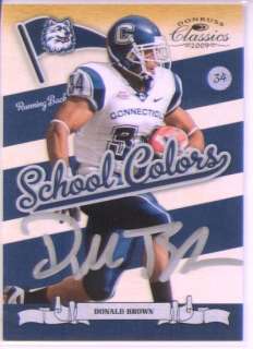 donald brown rc rookie auto colts uconn huskies colors  