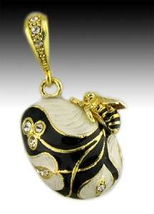 Egg Pendant Sterling Silver Gold Bee AUTHENTIC Russian  