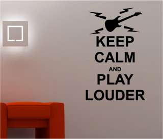   PLAY LOUDER  music bedroom lounge wall art quote sticker vinyl DECAL