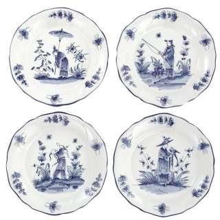 ANDREA BY SADEK Set of 4 Asst Chinoiserie 9 Salad / Luncheon 