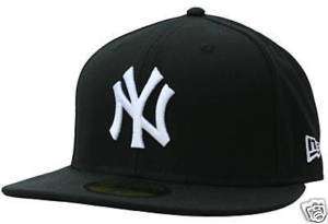 New Era 5950 NY Yankees Basic BLACK & WHITE Fitted Cap  