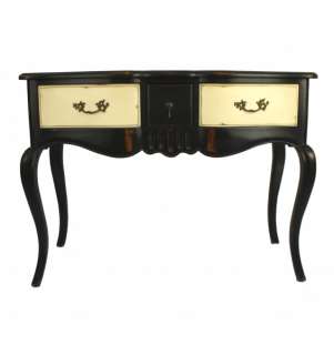 French Furniture Neopolitan Console Table Black Ivory  