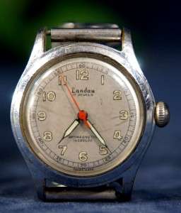 VINTAGE 1950s Swiss Made LANDUA DELBANA 17 Jewels Incabloc Watch 
