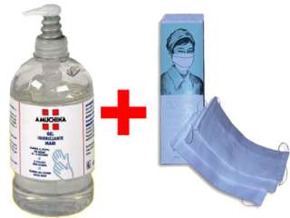 Amuchina Gel Disinfettante Mani ml.500 + 100 Mascherine  