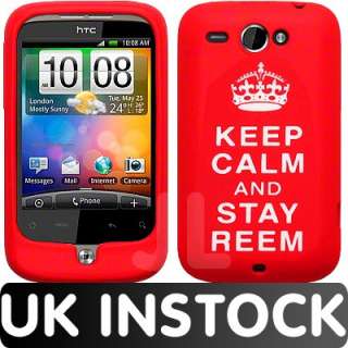   and Stay Reem Silicone Case Cover & Film for HTC Wildfire S  