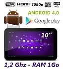 Tablette PC tactile capacitif HD GOOGLE PLAY ANDROID 4