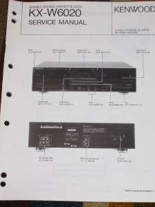 Kenwood KX W6020 Cassette Deck Service/Parts Manual  