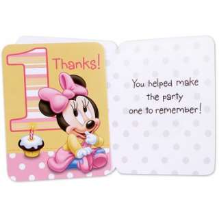 Halloween Costumes Minnies 1st Birthday Thank You Cards (8 count)