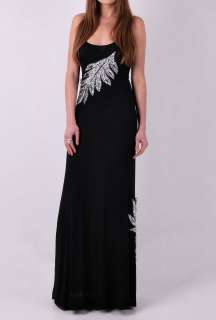 Cutter Full Length Embellished Leaf Dress by One Grey Day   Black 