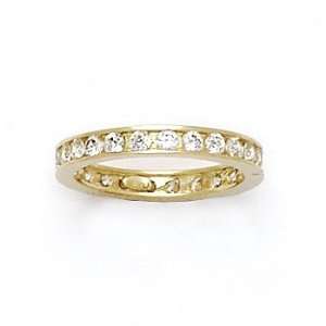   14K Yellow Gold Cubic Zirconia Eternity Toe Ring   Size 4 Jewelry