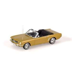 FORD MUSTANG CONVERTIBLE 1964 in GOLD Diecast Model Car in 143 Scale 